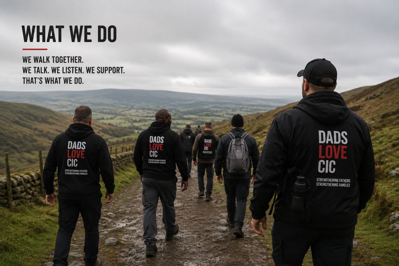 Vision: Dads Love CIC group hiking trip in the hills